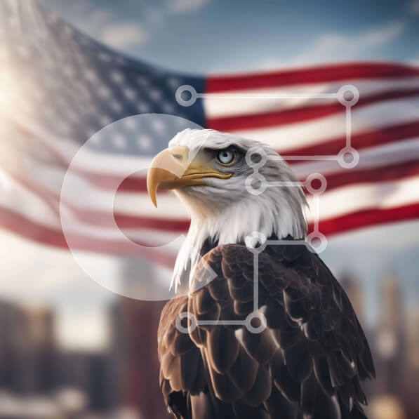 Intra Συλλεκτικό Ξύλινο Παζλ Plywood  4mm - Φαλακρός αετός που συμβολίζει τον πατριωτισμό Σε Ξύλινο Κουτί - Διαστάσεις: 10x10 cm – 25 κομμάτια