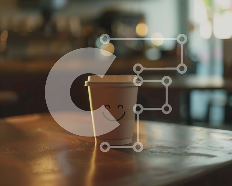 Σετ των 2 Intra Συλλεκτικό Ξύλινο Παζλ Plywood  4mm - Λευκό φλιτζάνι καφέ με ανάποδα χαμογελαστό πρόσωπο Σε Ξύλινο Κουτί - Διαστάσεις: 10x10 cm – 25 κομμάτια