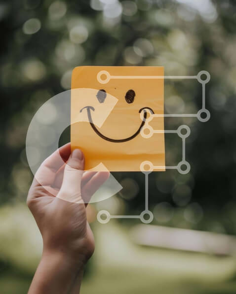 Intra Συλλεκτικό Ξύλινο Παζλ Plywood  4mm - Χαρούμενο χαμογελαστό πρόσωπο σε κολλώδη σημείωση Σε Ξύλινο Κουτί - Διαστάσεις: 10x10 cm – 25 κομμάτια