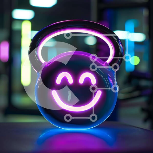 Intra Συλλεκτικό Ξύλινο Παζλ Plywood  4mm - Πολύχρωμο Kettlebell με χαμογελαστό πρόσωπο στο γυμναστήριο Σε Ξύλινο Κουτί - Διαστάσεις Puzzle: 10x10 cm – 25 κομμάτια