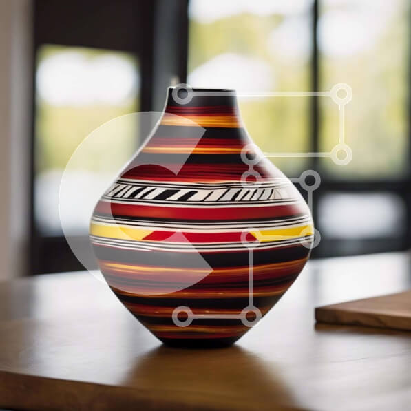 Intra Συλλεκτικό Ξύλινο Παζλ Plywood  4mm - Πολύχρωμο βάζο σε ξύλινο τραπέζι με βιβλία Σε Ξύλινο Κουτί - Διαστάσεις: 10x10 cm – 25 κομμάτια