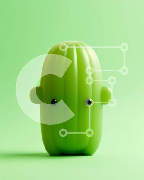 Intra Συλλεκτικό Ξύλινο Παζλ Plywood  4mm - Πράσινο παιχνίδι κάκτος με μαύρα μάτια Σε Ξύλινο Κουτί - Διαστάσεις: 10x10 cm – 25 κομμάτια