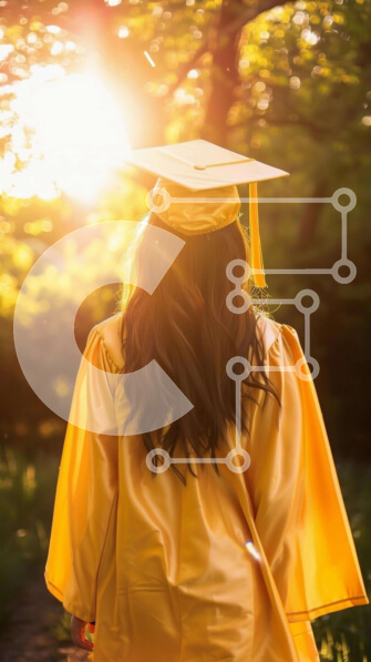 Intra Συλλεκτικό Ξύλινο Παζλ Plywood  4mm - Γυναίκα με φόρεμα αποφοίτησης που περπατά μέσα στο δάσος Σε Ξύλινο Κουτί - Διαστάσεις Puzzle: 10x10 cm – 25 κομμάτια