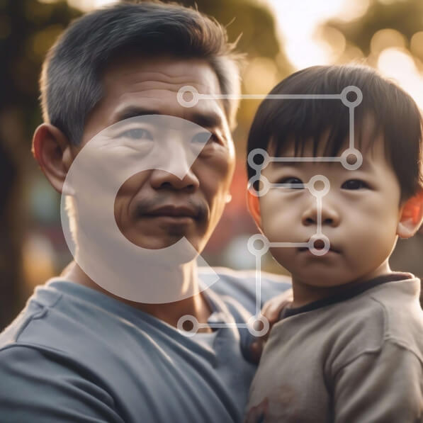 Intra Συλλεκτικό Ξύλινο Παζλ Plywood  4mm - Ηλικιωμένος που δένεται με το μικρό παιδί σε εξωτερικούς χώρους Σε Ξύλινο Κουτί - Διαστάσεις Puzzle: 10x10 cm – 25 κομμάτια