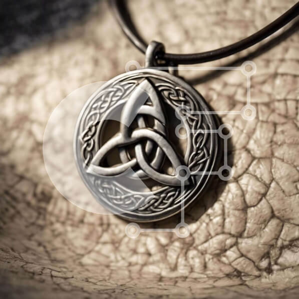 Σετ των 2 Intra Συλλεκτικό Ξύλινο Παζλ Plywood  4mm - Ασημένιο κολιέ με σύμβολο Κελτικής Τριάδας Σε Ξύλινο Κουτί - Διαστάσεις: 10x10 cm – 25 κομμάτια