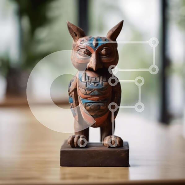 Intra Συλλεκτικό Ξύλινο Παζλ Plywood  4mm - Διακοσμητικό ξύλινο ειδώλιο κουκουβάγιας σε πολύχρωμο τραπέζι Σε Ξύλινο Κουτί - Διαστάσεις: 10x10 cm – 25 κομμάτια