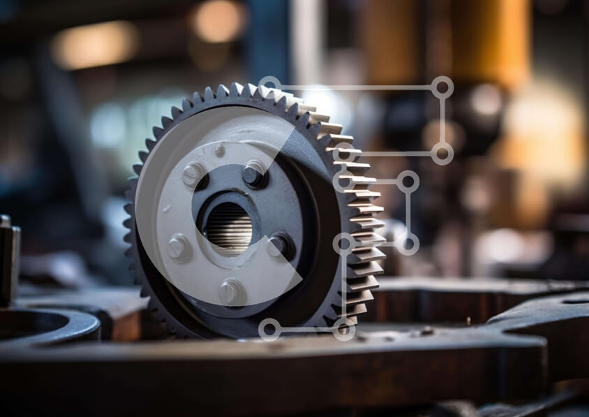 Intra Συλλεκτικό Ξύλινο Παζλ Plywood  4mm - Μαύρο εργαλείο σε βιομηχανική μηχανή Σε Ξύλινο Κουτί - Διαστάσεις Puzzle: 10x10 cm – 25 κομμάτια