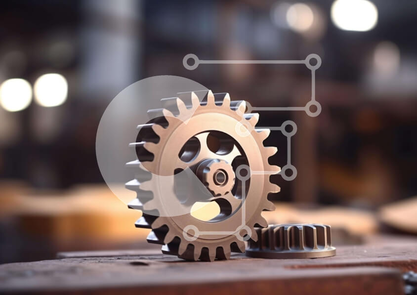 Intra Συλλεκτικό Ξύλινο Παζλ Plywood  4mm - Μεταλλικά εργαλεία σε βιομηχανικό περιβάλλον Σε Ξύλινο Κουτί - Διαστάσεις Puzzle: 10x10 cm – 25 κομμάτια