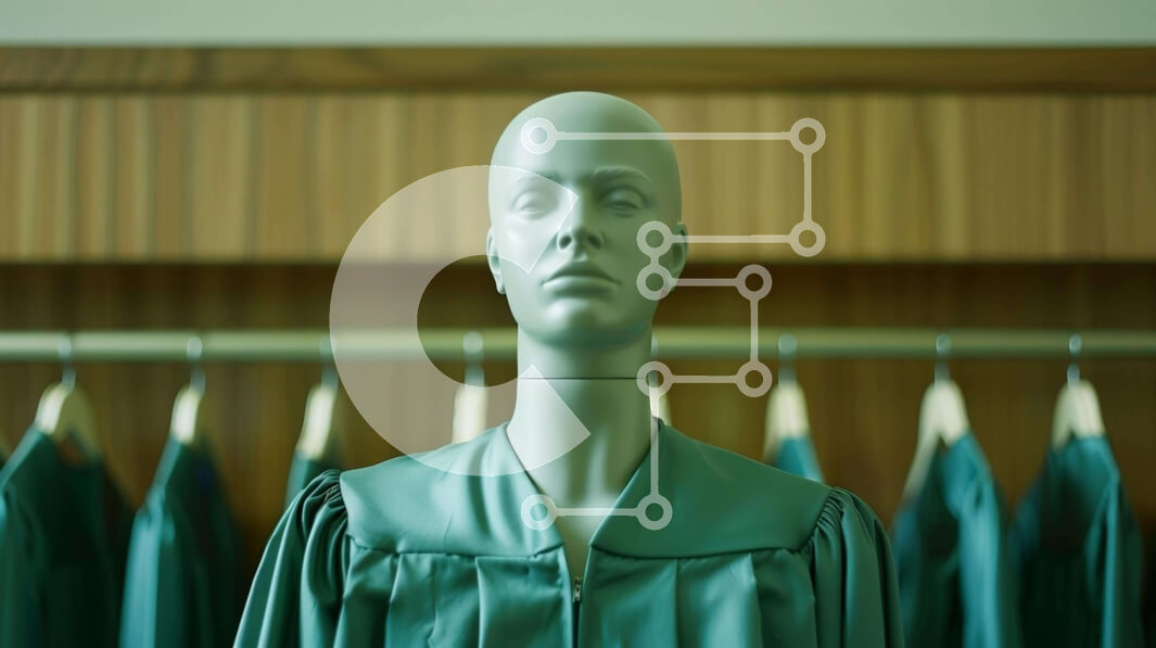 Intra Συλλεκτικό Ξύλινο Παζλ Plywood  4mm - Μανεκέν που επιδεικνύει πράσινα φορέματα αποφοίτησης Σε Ξύλινο Κουτί - Διαστάσεις Puzzle: 10x10 cm – 25 κομμάτια