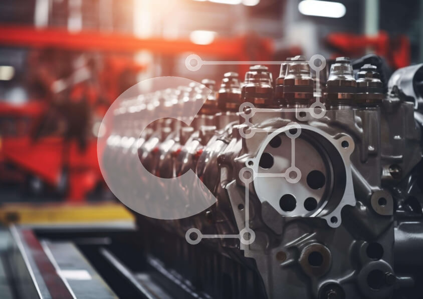 Intra Συλλεκτικό Ξύλινο Παζλ Plywood  4mm - Μπλοκ κινητήρων σε εγκαταστάσεις κατασκευής αυτοκινήτων Σε Ξύλινο Κουτί - Διαστάσεις Puzzle: 10x10 cm – 25 κομμάτια