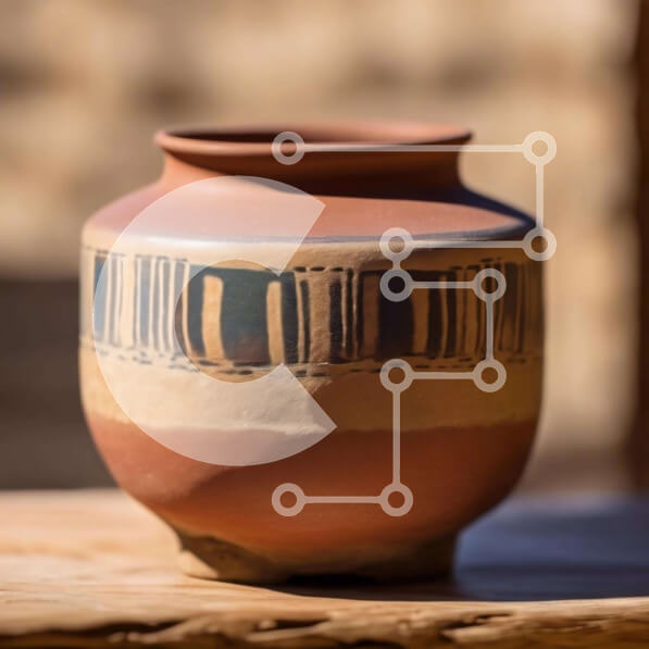 Intra Συλλεκτικό Ξύλινο Παζλ Plywood  4mm - Καφέ κεραμικό βάζο σε ξύλινο τραπέζι Σε Ξύλινο Κουτί - Διαστάσεις: 10x10 cm – 25 κομμάτια