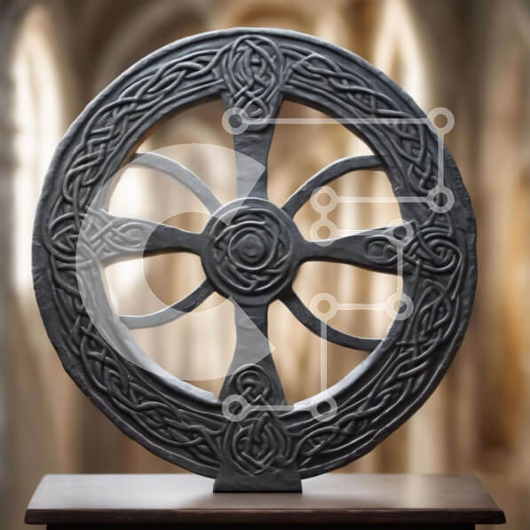 Intra Συλλεκτικό Ξύλινο Παζλ Plywood  4mm - Περίτεχνος κελτικός τροχός Σε Ξύλινο Κουτί - Διαστάσεις: 10x10 cm – 25 κομμάτια