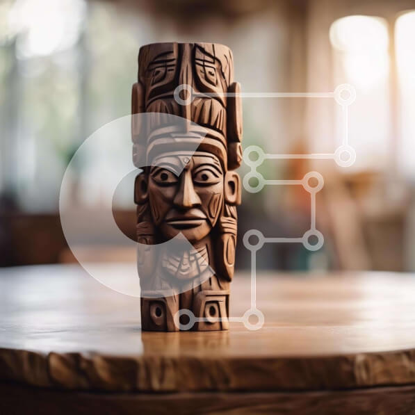 Intra Συλλεκτικό Ξύλινο Παζλ Plywood  4mm - Ξύλινο άγαλμα του ινδικού κεφαλιού Σε Ξύλινο Κουτί - Διαστάσεις Puzzle: 10x10 cm – 25 κομμάτια