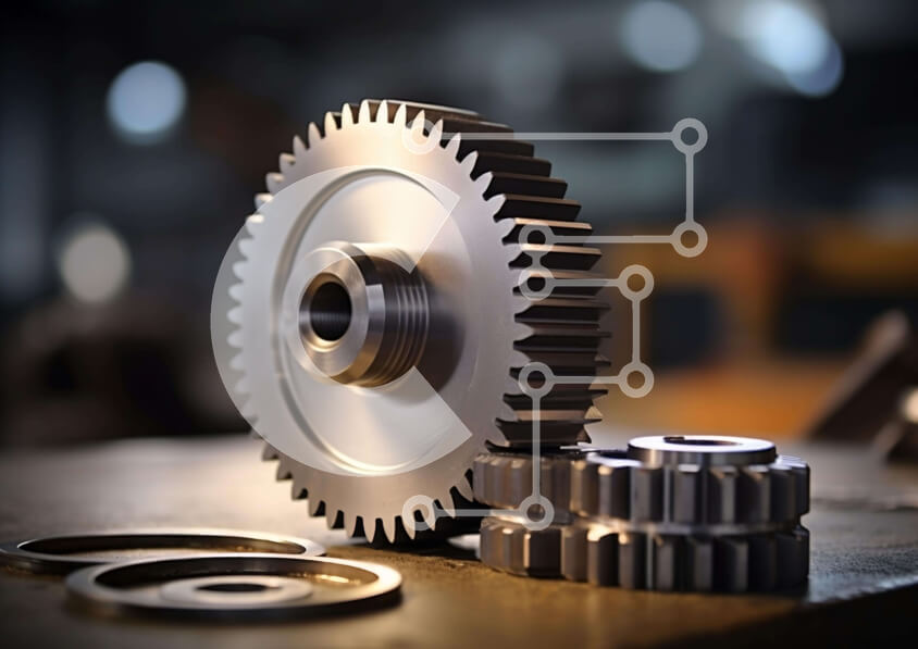 Intra Συλλεκτικό Ξύλινο Παζλ Plywood  4mm - Μεταλλικά γρανάζια σε γραμμή συναρμολόγησης ή εργαστήριο Σε Ξύλινο Κουτί - Διαστάσεις Puzzle: 10x10 cm – 25 κομμάτια