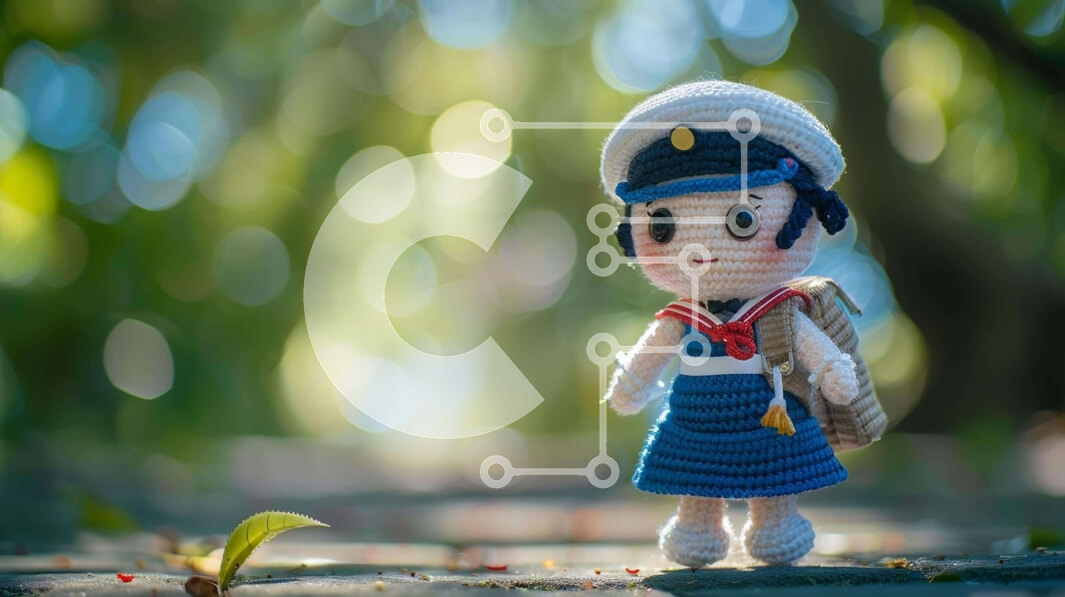 Intra Συλλεκτικό Ξύλινο Παζλ Plywood  4mm - Κροσέ κούκλα σε εξωτερικούς χώρους Σε Ξύλινο Κουτί - Διαστάσεις: 10x10 cm – 25 κομμάτια