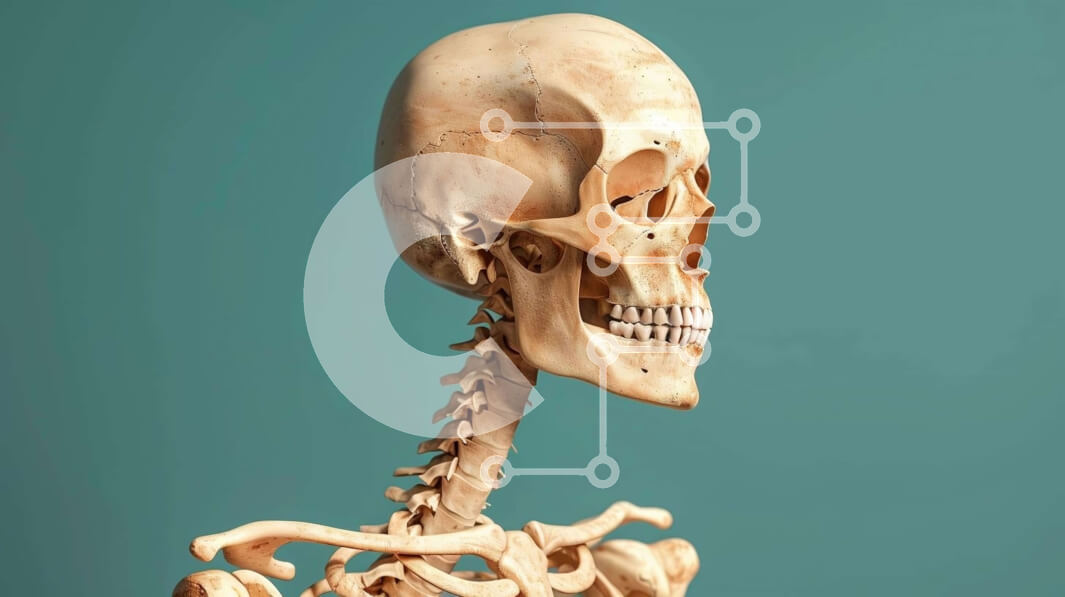 Intra Συλλεκτικό Ξύλινο Παζλ Plywood  4mm - Όρθιος ανθρώπινος σκελετός Σε Ξύλινο Κουτί - Διαστάσεις Puzzle: 10x10 cm – 25 κομμάτια