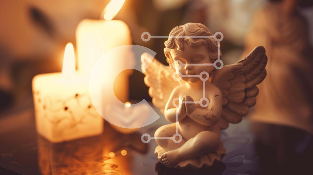 Intra Συλλεκτικό Ξύλινο Παζλ Plywood  4mm - Ειδώλιο Λευκού Αγγέλου και Κηροπήγια Σε Ξύλινο Κουτί - Διαστάσεις Puzzle: 10x10 cm – 25 κομμάτια