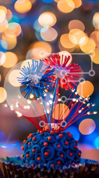 Intra Συλλεκτικό Ξύλινο Παζλ Plywood  4mm - Πολύχρωμο Cupcake πυροτεχνημάτων Σε Ξύλινο Κουτί - Διαστάσεις: 10x10 cm – 25 κομμάτια