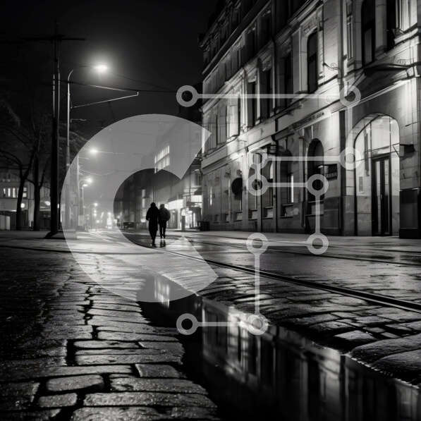 Intra Συλλεκτικό Ξύλινο Παζλ Plywood  4mm - Πρόσωπο που περπατά στην κενή οδό τη νύχτα Σε Ξύλινο Κουτί - Διαστάσεις Puzzle: 10x10 cm – 25 κομμάτια