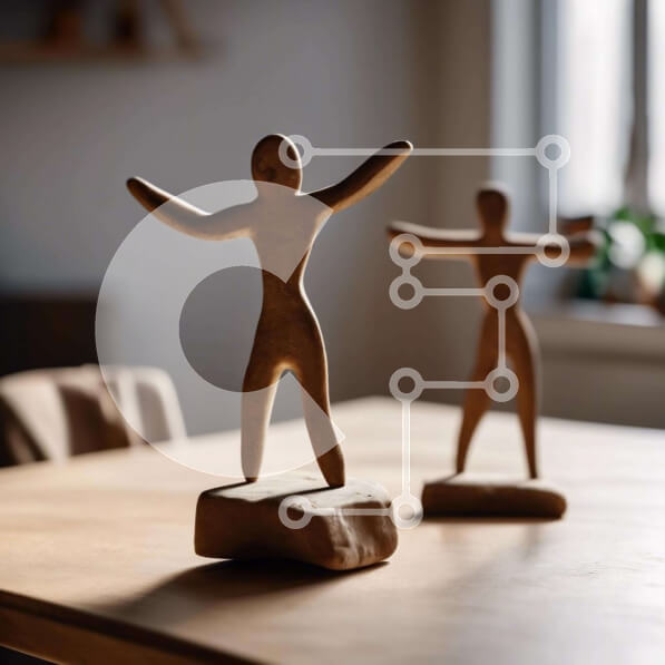 Intra Συλλεκτικό Ξύλινο Παζλ Plywood  4mm - Ξύλινα ειδώλια και φυτό σε γλάστρα στο τραπέζι Σε Ξύλινο Κουτί - Διαστάσεις: 10x10 cm – 25 κομμάτια