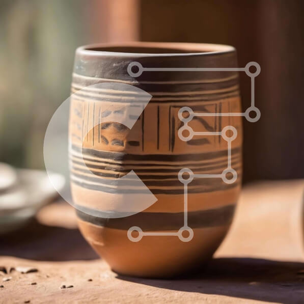 Intra Συλλεκτικό Ξύλινο Παζλ Plywood  4mm - Καφέ και μαύρο Κεραμικό Κύπελλο Σε Ξύλινο Κουτί - Διαστάσεις: 10x10 cm – 25 κομμάτια