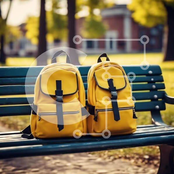 Intra Συλλεκτικό Ξύλινο Παζλ Plywood  4mm - Πάγκος Green Park με κίτρινα σακίδια Σε Ξύλινο Κουτί - Διαστάσεις Puzzle: 10x10 cm – 25 κομμάτια