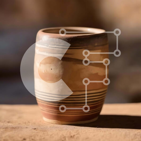 Intra Συλλεκτικό Ξύλινο Παζλ Plywood  4mm - Χειροποίητο Κεραμικό Κύπελλο σε Ξύλινο Τραπέζι Σε Ξύλινο Κουτί - Διαστάσεις: 10x10 cm – 25 κομμάτια