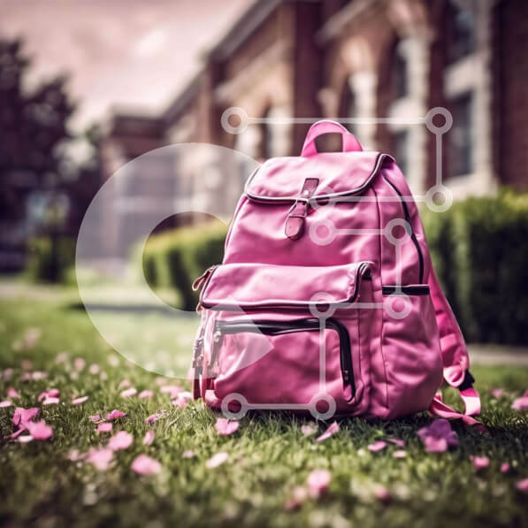 Intra Συλλεκτικό Ξύλινο Παζλ Plywood  4mm - Ροζ σακίδιο στην ιστορική τοποθεσία Σε Ξύλινο Κουτί - Διαστάσεις Puzzle: 10x10 cm – 25 κομμάτια