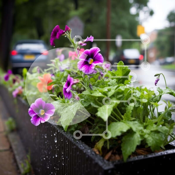 Intra Συλλεκτικό Ξύλινο Παζλ Plywood  4mm - Πολύχρωμο παρτέρι δίπλα στην οδό Σε Ξύλινο Κουτί - Διαστάσεις: 10x10 cm – 25 κομμάτια