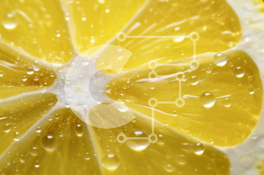 Σετ των 2 Intra Συλλεκτικό Ξύλινο Παζλ Plywood  4mm - Κοντινό πλάνο μιας φέτας λεμονιού καλυμμένη με σταγονίδια νερού Σε Ξύλινο Κουτί - Διαστάσεις: 10x10 cm – 25 κομμάτια