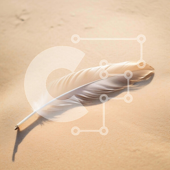 Intra Συλλεκτικό Ξύλινο Παζλ Plywood  4mm - Μονό λευκό φτερό που στηρίζεται στην άμμο Σε Ξύλινο Κουτί - Διαστάσεις: 10x10 cm – 25 κομμάτια