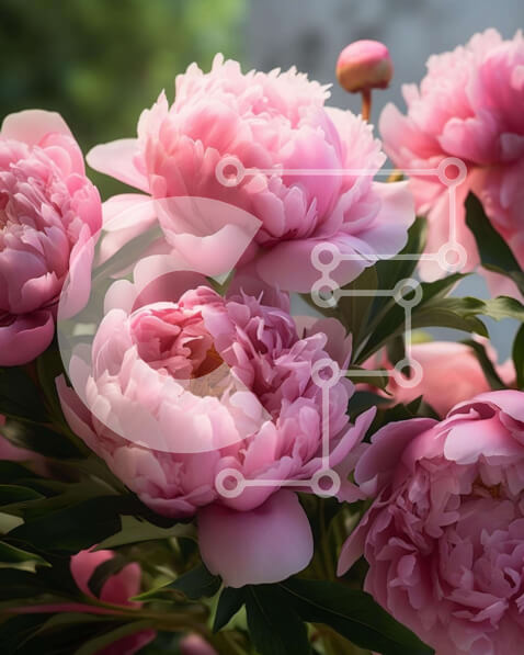 Intra Συλλεκτικό Ξύλινο Παζλ Plywood  4mm - Μπουκέτο με ροζ παιώνιες και διάφορα λουλούδια Σε Ξύλινο Κουτί - Διαστάσεις: 10x10 cm – 25 κομμάτια