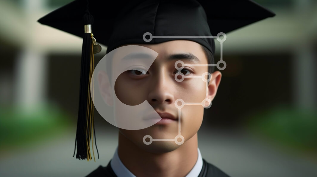 Intra Συλλεκτικό Ξύλινο Παζλ Plywood  4mm - Ασιάτης με φόρεμα αποφοίτησης Σε Ξύλινο Κουτί - Διαστάσεις Puzzle: 10x10 cm – 25 κομμάτια