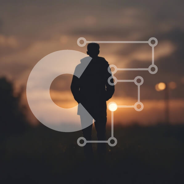 Intra Συλλεκτικό Ξύλινο Παζλ Plywood  4mm - Σιλουέτα ενός άνδρα στο πεδίο στο ηλιοβασίλεμα Σε Ξύλινο Κουτί - Διαστάσεις Puzzle: 10x10 cm – 25 κομμάτια