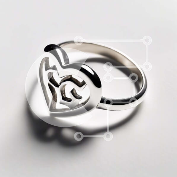 Intra Συλλεκτικό Ξύλινο Παζλ Plywood  4mm - Ασημένιο δαχτυλίδι σε σχήμα καρδιάς στο τραπέζι Σε Ξύλινο Κουτί - Διαστάσεις: 10x10 cm – 25 κομμάτια