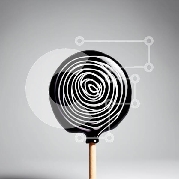 Σετ των 2 Intra Συλλεκτικό Ξύλινο Παζλ Plywood  4mm - Ασπρόμαυρο στροβιλισμένο γλειφιτζούρι σε ξύλινο ραβδί Σε Ξύλινο Κουτί - Διαστάσεις: 10x10 cm – 25 κομμάτια