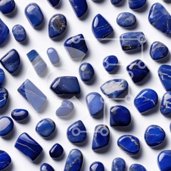 Intra Συλλεκτικό Ξύλινο Παζλ Plywood  4mm - Πέτρες Lapis Lazuli σε λευκό φόντο Σε Ξύλινο Κουτί - Διαστάσεις: 10x10 cm – 25 κομμάτια