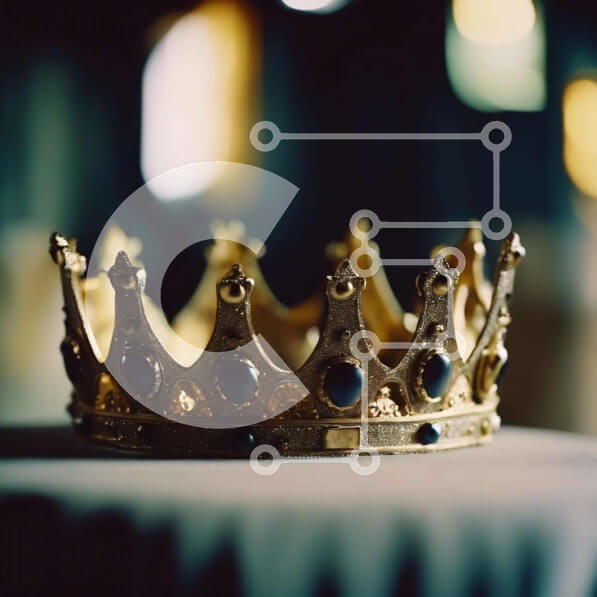 Intra Συλλεκτικό Ξύλινο Παζλ Plywood  4mm - Χρυσό στέμμα στο τραπέζι Σε Ξύλινο Κουτί - Διαστάσεις: 10x10 cm – 25 κομμάτια