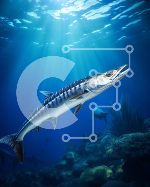 Σετ των 2 Intra Συλλεκτικό Ξύλινο Παζλ Plywood  4mm - Χέλι που κολυμπά στον ηλιόλουστο ωκεανό Σε Ξύλινο Κουτί - Διαστάσεις: 10x10 cm – 25 κομμάτια