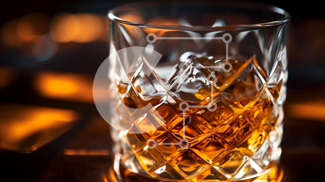 Σετ των 2 Intra Συλλεκτικό Ξύλινο Παζλ Plywood  4mm - Ποτήρι ουίσκι με πάγο σε φωτισμένο τραπέζι Σε Ξύλινο Κουτί - Διαστάσεις: 10x10 cm – 25 κομμάτια