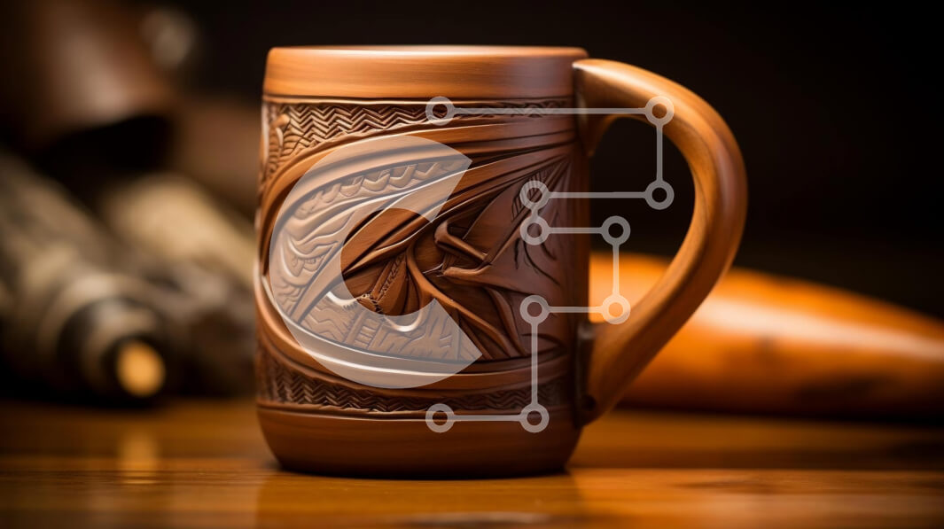 Intra Συλλεκτικό Ξύλινο Παζλ Plywood  4mm - Καφέ Κούπα Καφέ με Σκαλιστό Σχέδιο Σε Ξύλινο Κουτί - Διαστάσεις: 10x10 cm – 25 κομμάτια