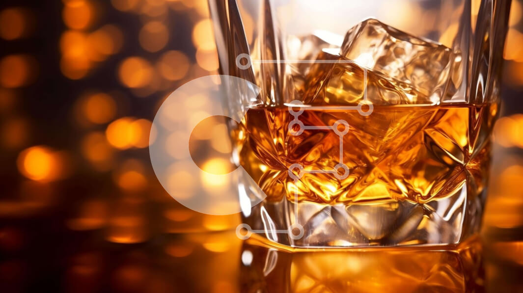 Σετ των 2 Intra Συλλεκτικό Ξύλινο Παζλ Plywood  4mm - Ποτήρι ουίσκι με παγάκια Σε Ξύλινο Κουτί - Διαστάσεις: 10x10 cm – 25 κομμάτια