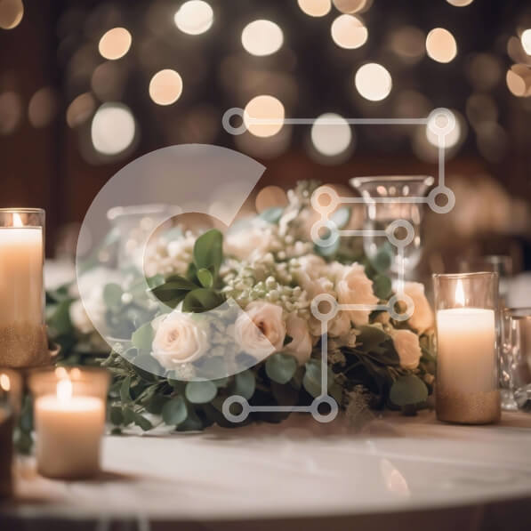 Intra Συλλεκτικό Ξύλινο Παζλ Plywood  4mm - Λευκή επιτραπέζια διακόσμηση με κεριά και λουλούδια Σε Ξύλινο Κουτί - Διαστάσεις Puzzle: 10x10 cm – 25 κομμάτια