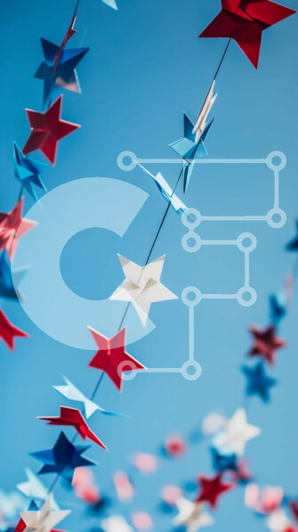 Intra Συλλεκτικό Ξύλινο Παζλ Plywood  4mm - Εμφάνιση αστεριών Origami 4ης Ιουλίου Σε Ξύλινο Κουτί - Διαστάσεις: 10x10 cm – 25 κομμάτια