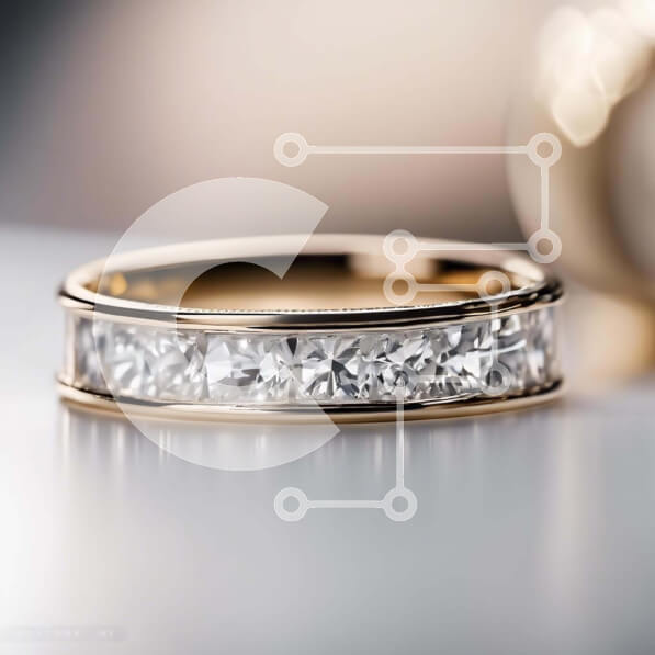 Σετ των 2 Intra Συλλεκτικό Ξύλινο Παζλ Plywood  4mm - Κίτρινο χρυσό γαμήλιο λουράκι με διαμάντια Princess Cut Σε Ξύλινο Κουτί - Διαστάσεις: 10x10 cm – 25 κομμάτια