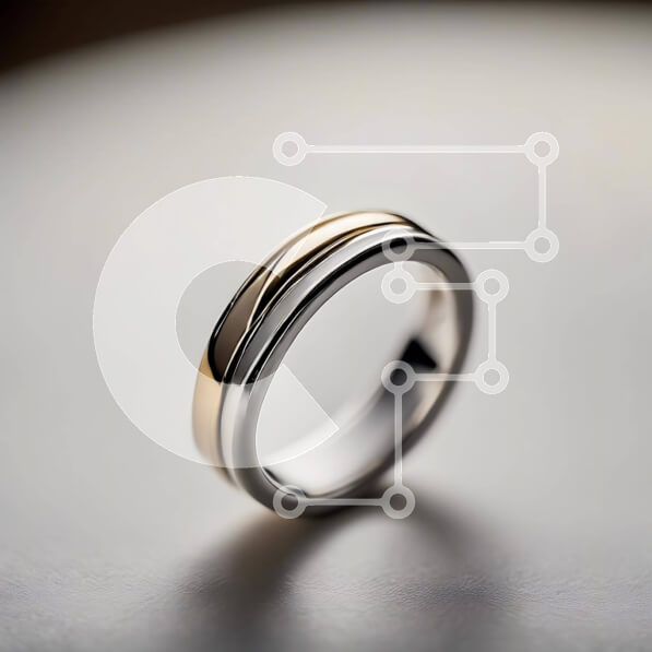 Σετ των 2 Intra Συλλεκτικό Ξύλινο Παζλ Plywood  4mm - Κομψή ασημένια και χρυσή μπάντα γάμου Σε Ξύλινο Κουτί - Διαστάσεις: 10x10 cm – 25 κομμάτια