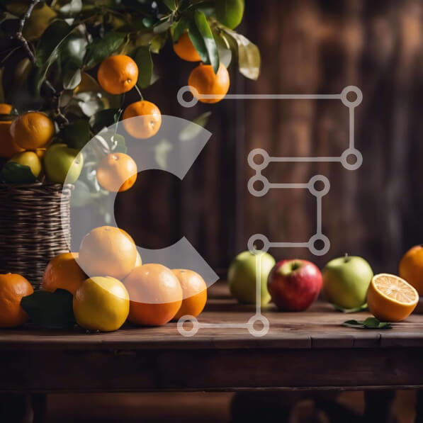 Intra Συλλεκτικό Ξύλινο Παζλ Plywood  4mm - Ξύλινο τραπέζι με φρούτα και πορτοκαλιά Σε Ξύλινο Κουτί - Διαστάσεις: 10x10 cm – 25 κομμάτια