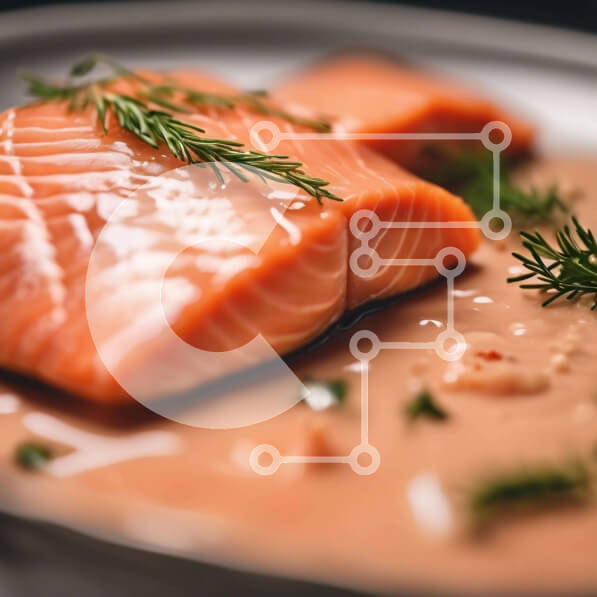 Σετ των 2 Intra Συλλεκτικό Ξύλινο Παζλ Plywood  4mm - Πεντανόστιμος γαρνιτούρα σολομού με σάλτσα και άνηθο Σε Ξύλινο Κουτί - Διαστάσεις: 10x10 cm – 25 κομμάτια