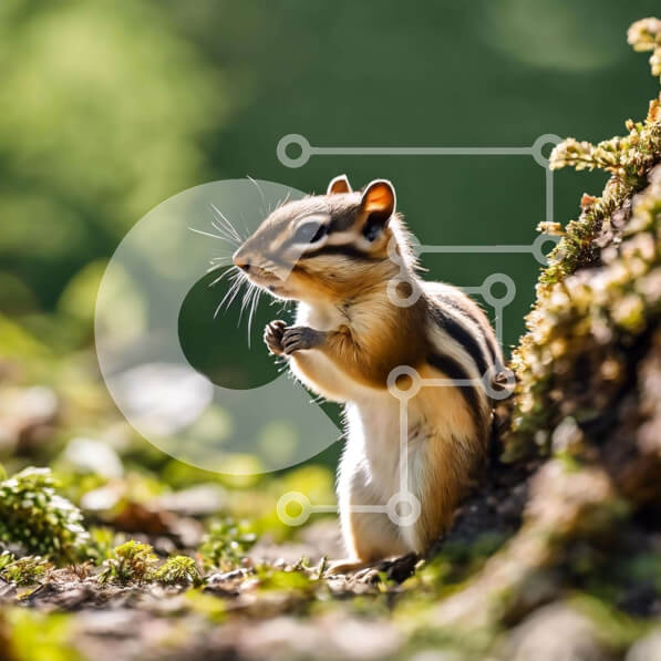 Intra Συλλεκτικό Ξύλινο Παζλ Plywood  4mm - Chipmunk στο κούτσουρο δέντρου Σε Ξύλινο Κουτί - Διαστάσεις: 10x10 cm – 25 κομμάτια