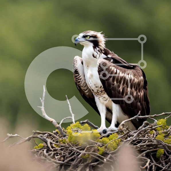 Intra Συλλεκτικό Ξύλινο Παζλ Plywood  4mm - Osprey αναπαύεται στη φωλιά Σε Ξύλινο Κουτί - Διαστάσεις: 10x10 cm – 25 κομμάτια